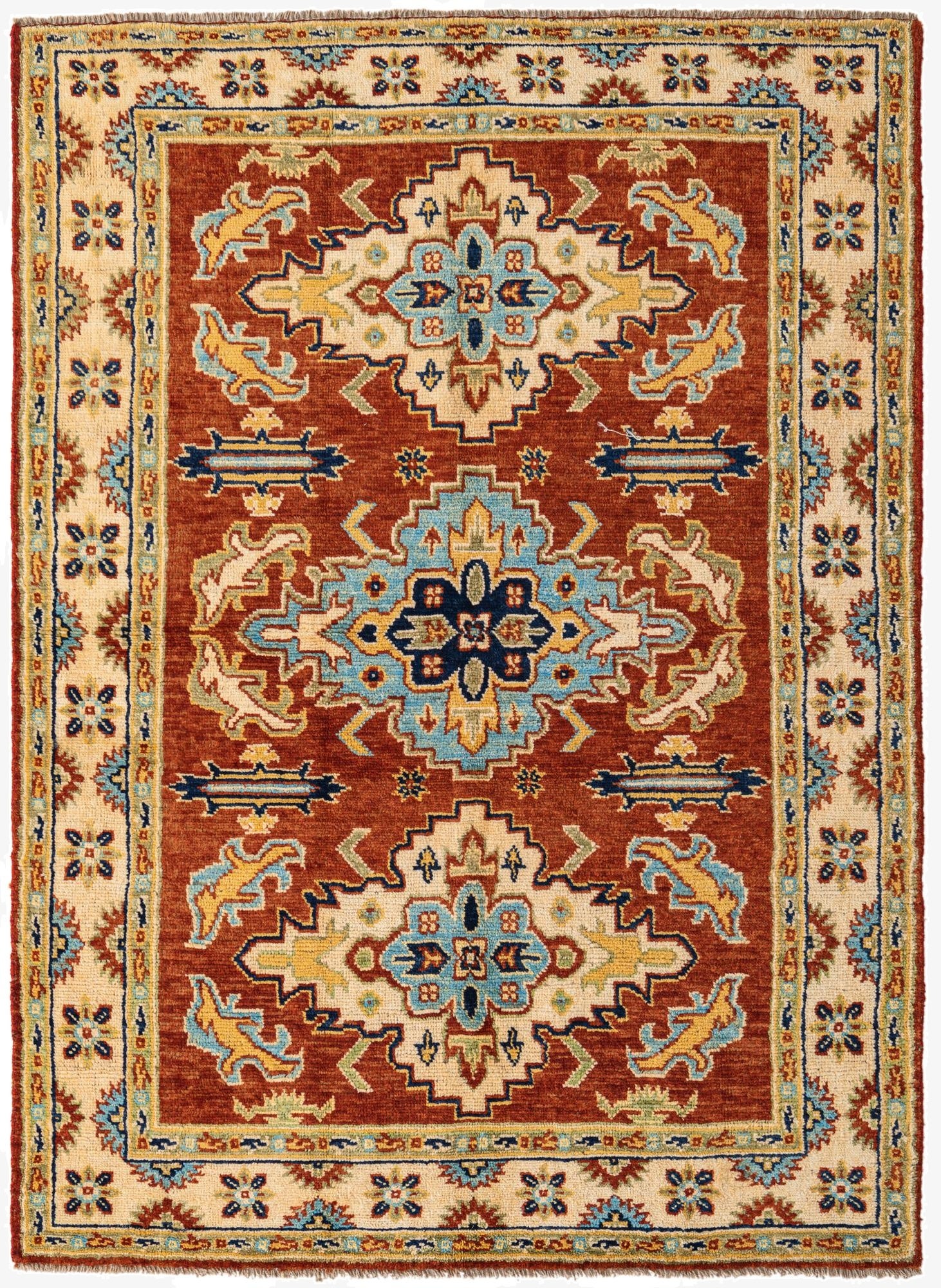 5' 6 x 7' 8  Hand Knotted Kazak Rug