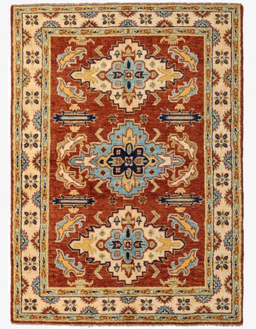 5' 6 x 7' 8 Hand Knotted Kazak Rug