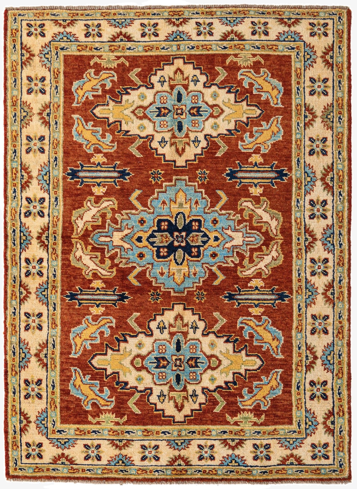 6' x 8' 3  Hand Knotted Kazak Rug