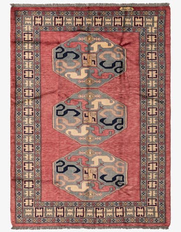 4' 4 x 5' 10 Hand Knotted Kazak Oriental Wool Rug