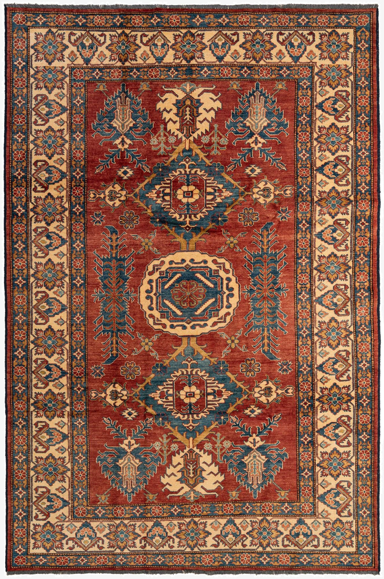 7' x 10' 7  Hand Knotted Kazak Wool Rug