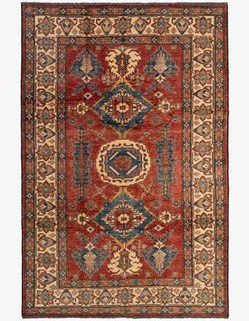 7' x 10' 7 Hand Knotted Kazak Wool Rug
