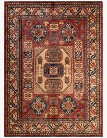 8' 11 x 12' 2 Hand Knotted Kazak Wool Rug