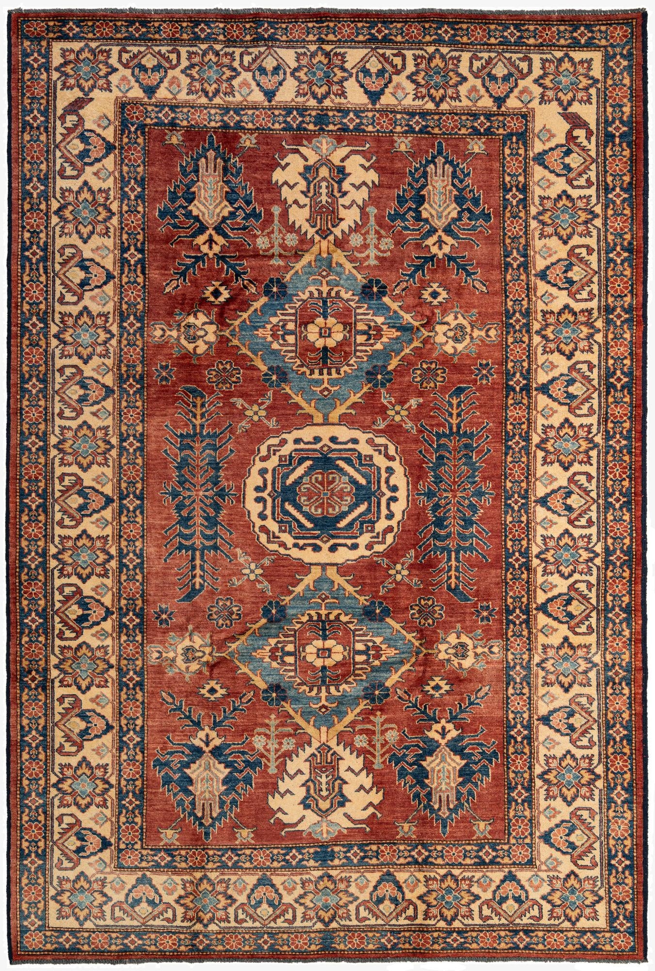 7' 2 x 10' 6  Hand Knotted Kazak Wool Rug