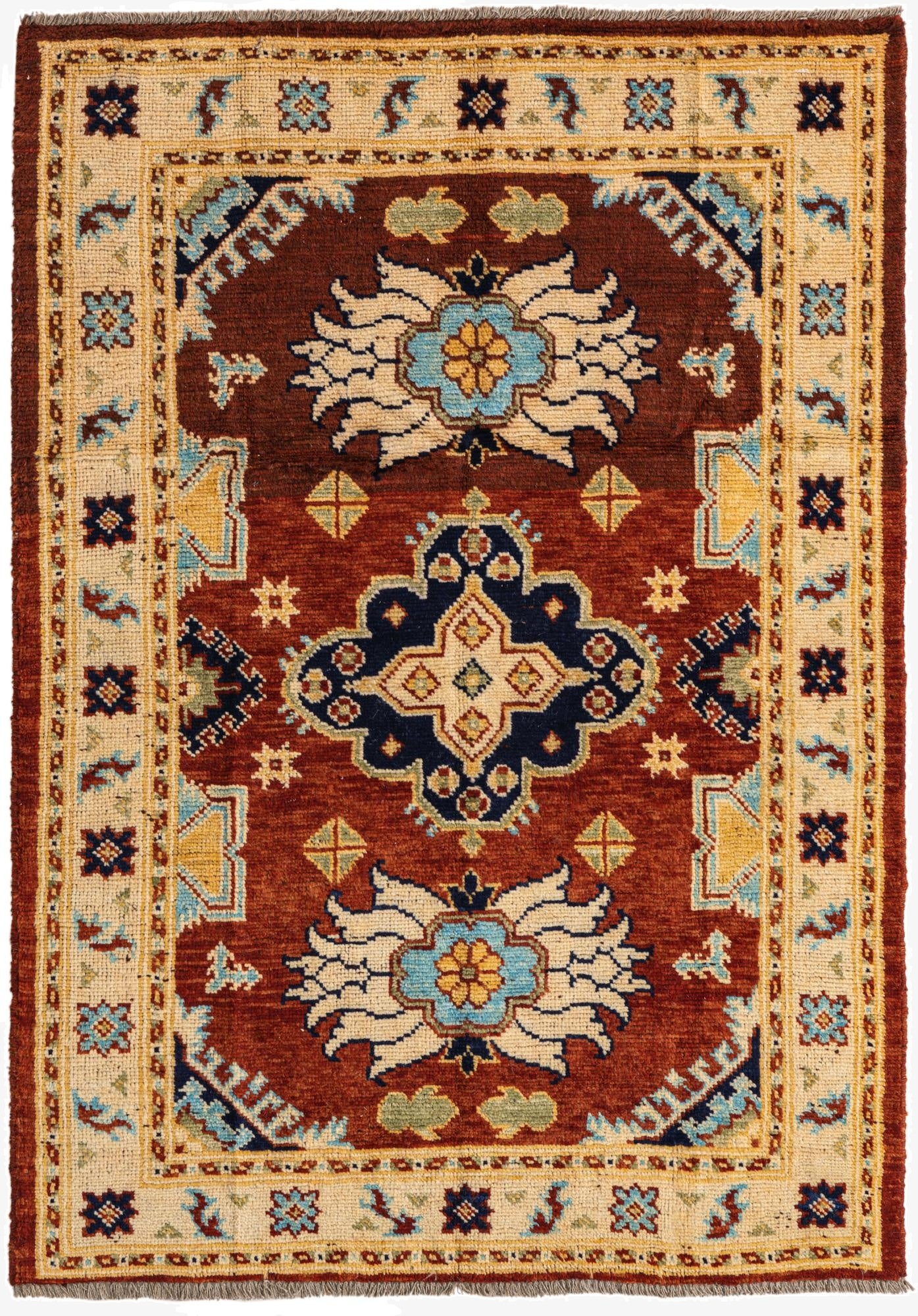 4' 2 x 6'  Hand Knotted Kazak Rug