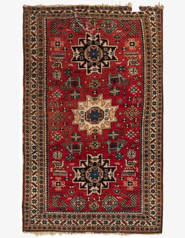 3' 5 x 5' 6 Hand Knotted Kazak Wool Rug