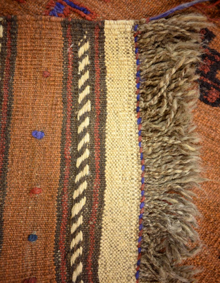 Detail image of 2' 9 x 4' 4 Hand Woven Kilim Afghan Wool Rug