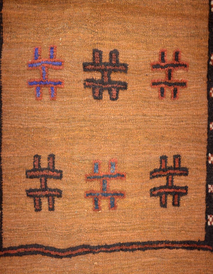 Detail image of 2' 9 x 4' 4 Hand Woven Kilim Afghan Wool Rug