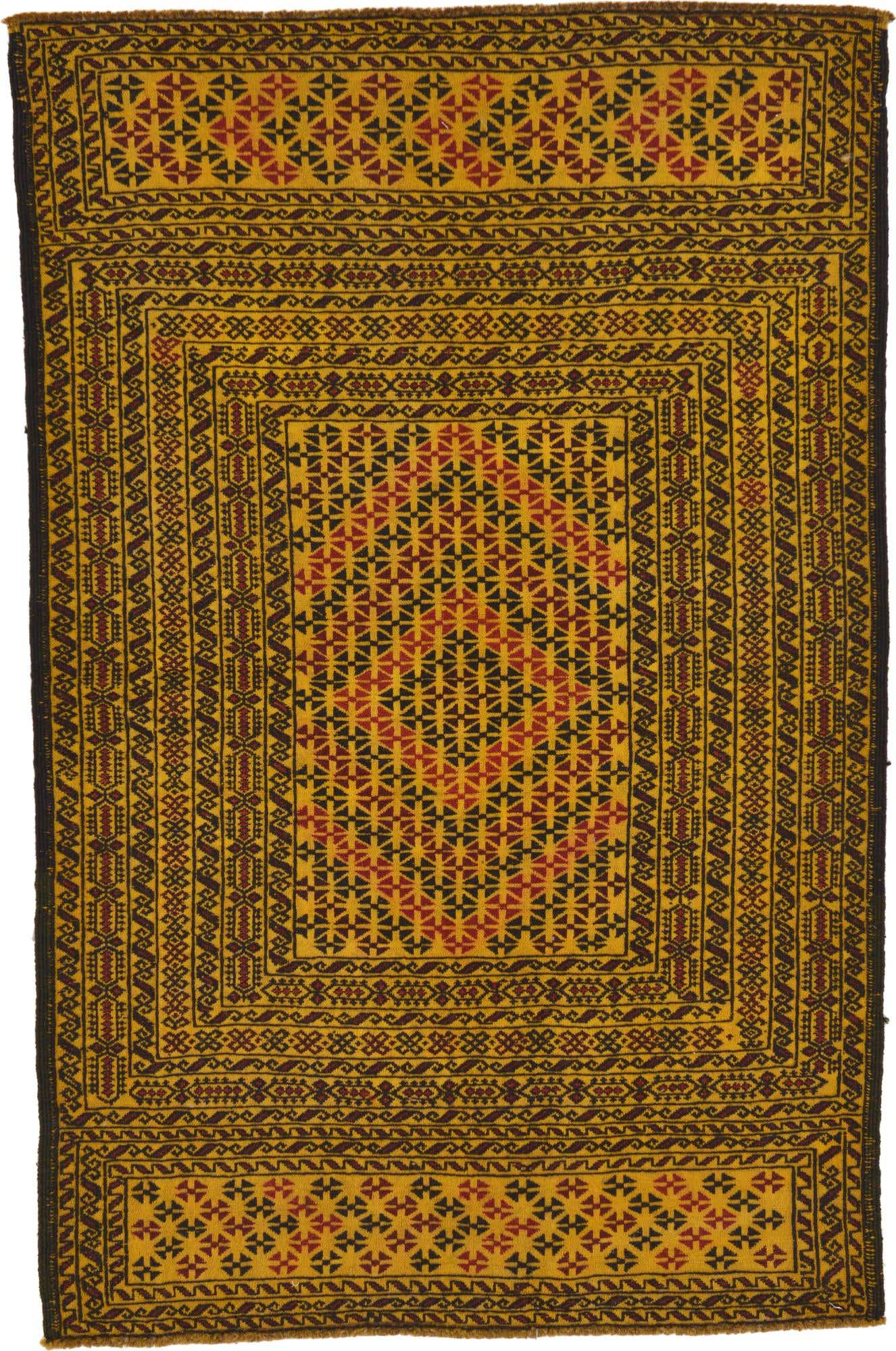 3' 10 x 5' 9 Hand Woven Kilim Afghan Wool Rug