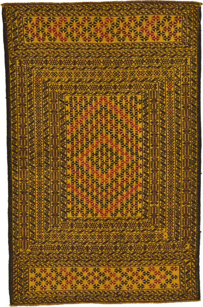3' 10 x 5' 9 Hand Woven Kilim Afghan Wool Rug