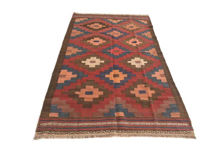 3' 5 x 6' 7 Hand Woven Kilim Afghan Wool Rug