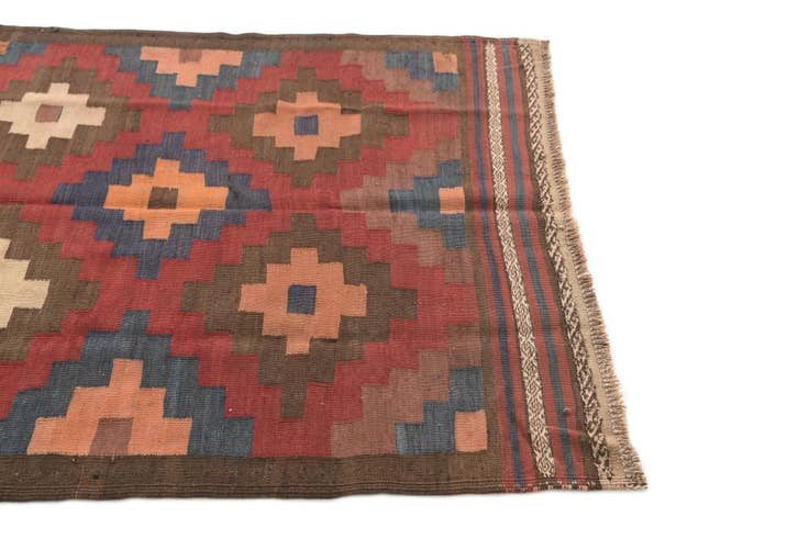 Detail image of 3' 5 x 6' 7 Hand Woven Kilim Afghan Wool Rug