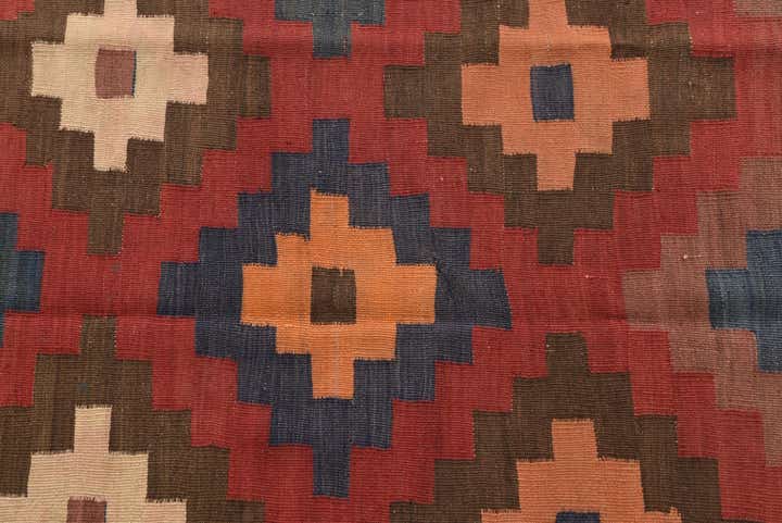 3' 5 x 6' 7 Hand Woven Kilim Afghan Wool Rug