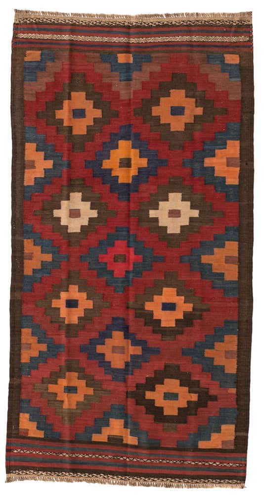 3' 5 x 6' 7 Hand Woven Kilim Afghan Wool Rug