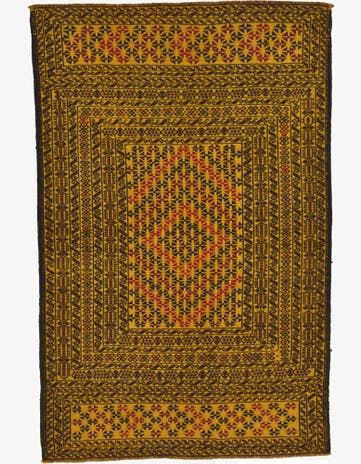 3' 10 x 5' 9 Hand Woven Kilim Afghan Wool Rug