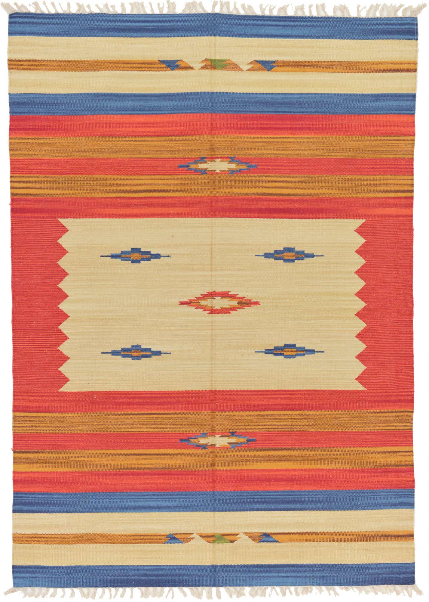 5' 7 x 7' 10 Hand Woven Kilim Dhurrie Rug