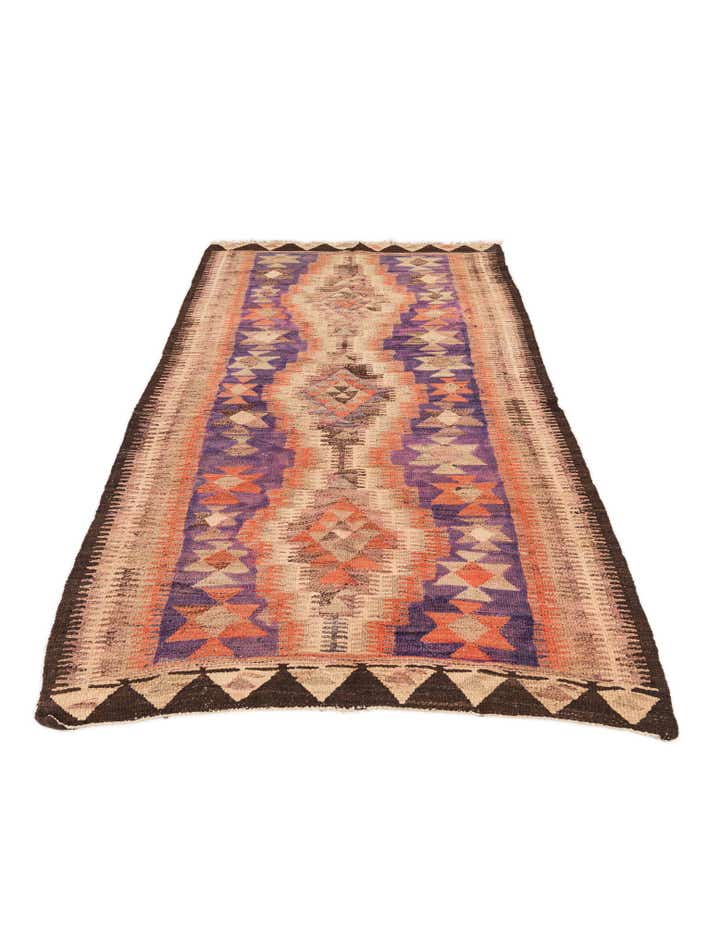 4' 7 x 8' 5 Hand Woven Kilim Fars Wool Rug