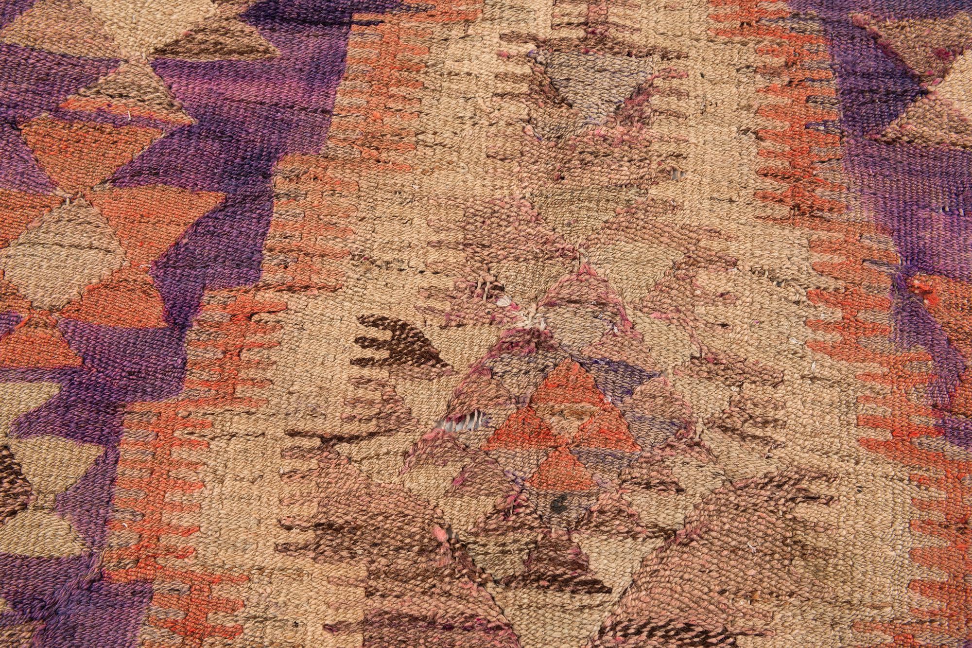 4' 7 x 8' 5 Hand Woven Kilim Fars Wool Rug