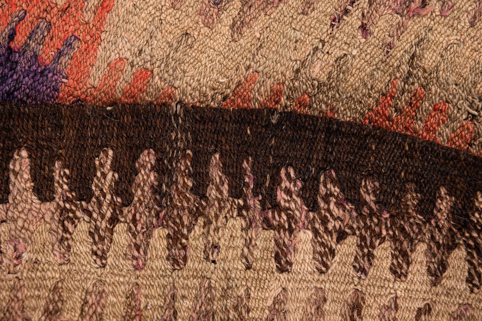 4' 7 x 8' 5 Hand Woven Kilim Fars Wool Rug