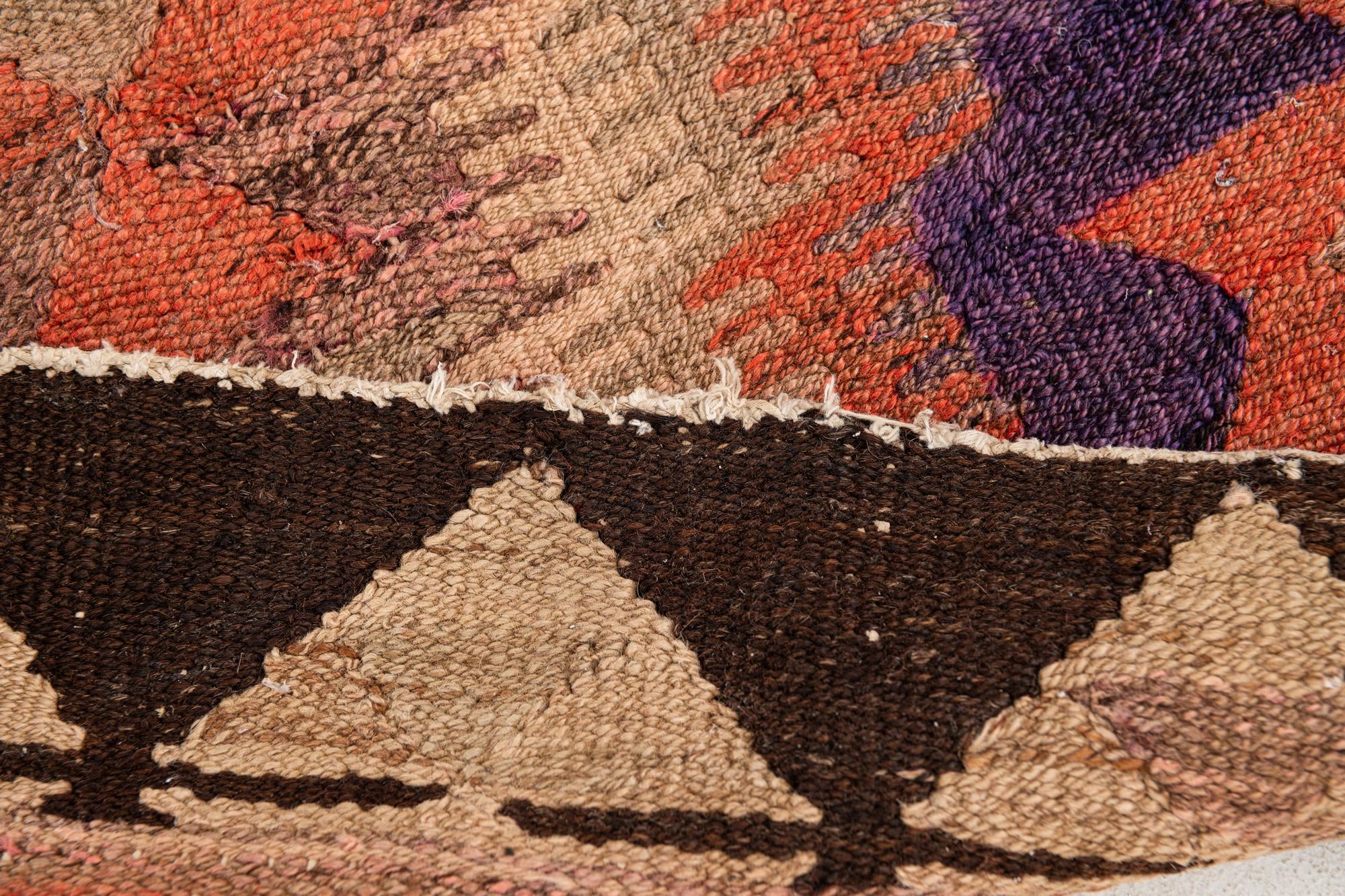 4' 7 x 8' 5 Hand Woven Kilim Fars Wool Rug