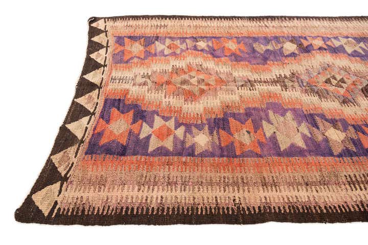 4' 7 x 8' 5 Hand Woven Kilim Fars Wool Rug