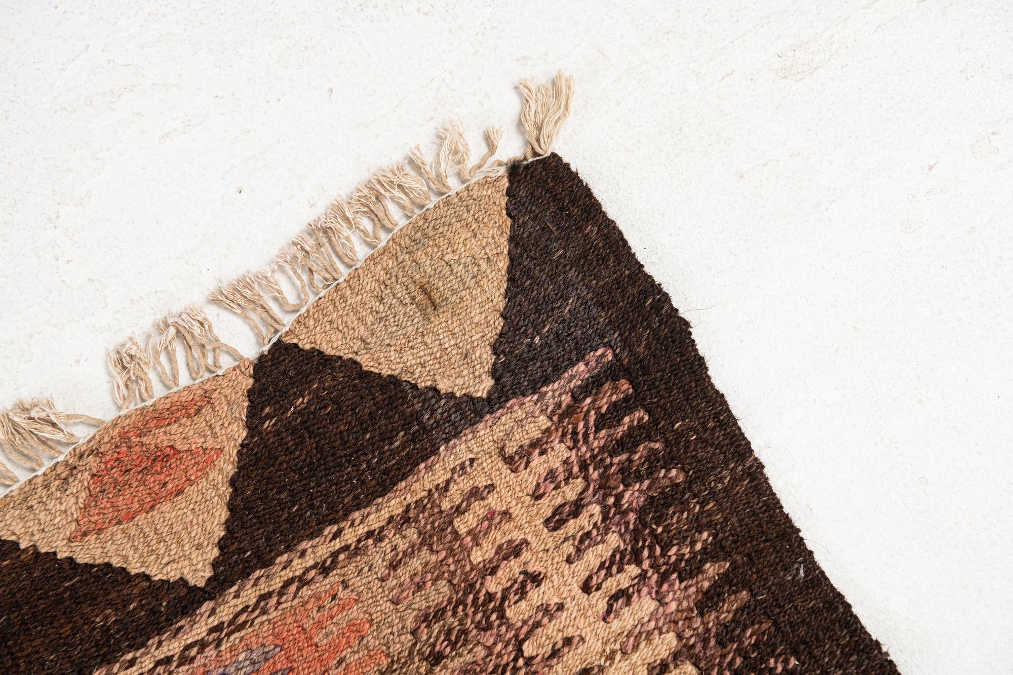4' 7 x 8' 5 Hand Woven Kilim Fars Wool Rug
