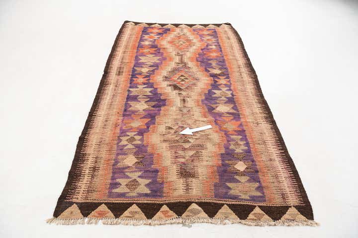 4' 7 x 8' 5 Hand Woven Kilim Fars Wool Rug