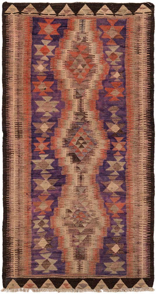 4' 7 x 8' 5 Hand Woven Kilim Fars Wool Rug