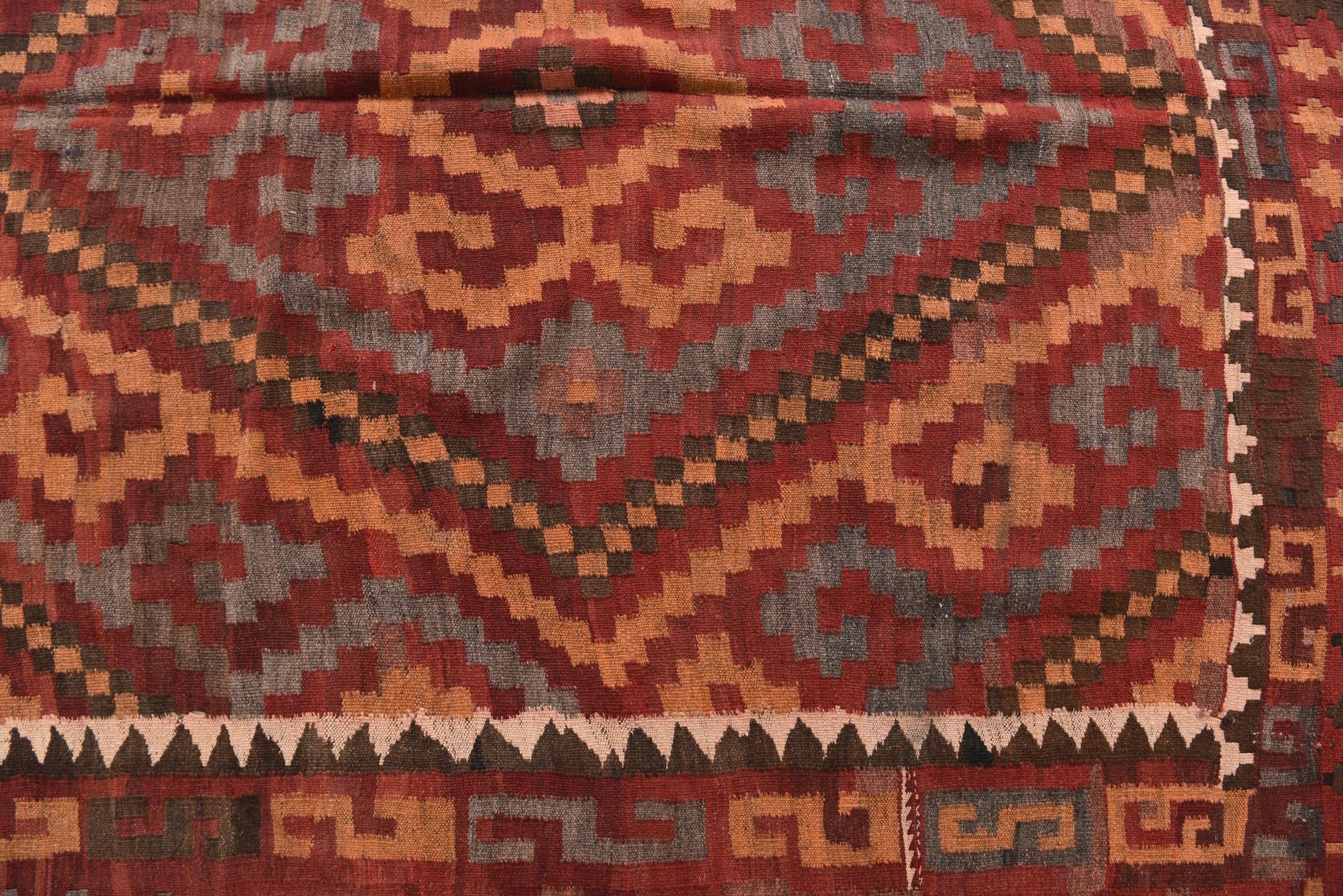 6' 9 x 12' Hand Woven Kilim Fars Wool Rug
