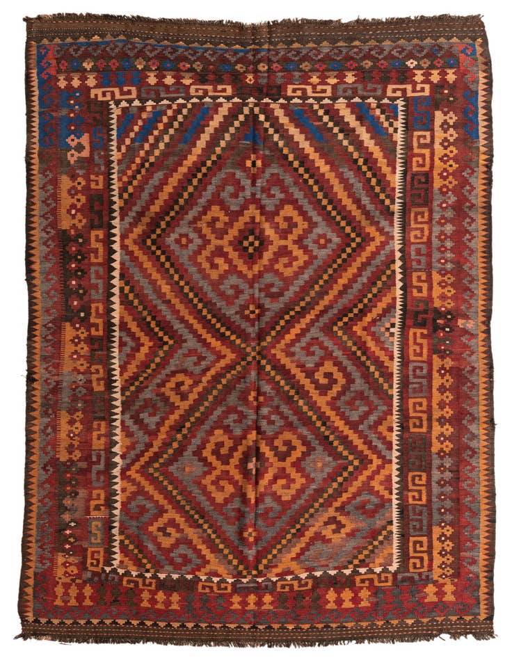 Detail image of 6' 9 x 12' Hand Woven Kilim Fars Wool Rug