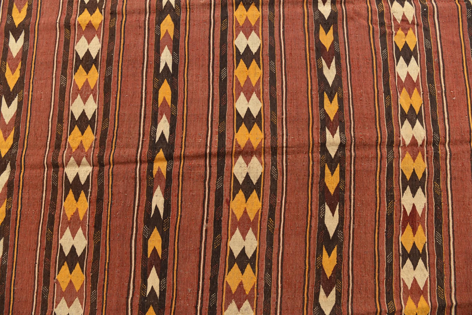 5' 8 x 9' Hand Woven Kilim Fars Wool Rug