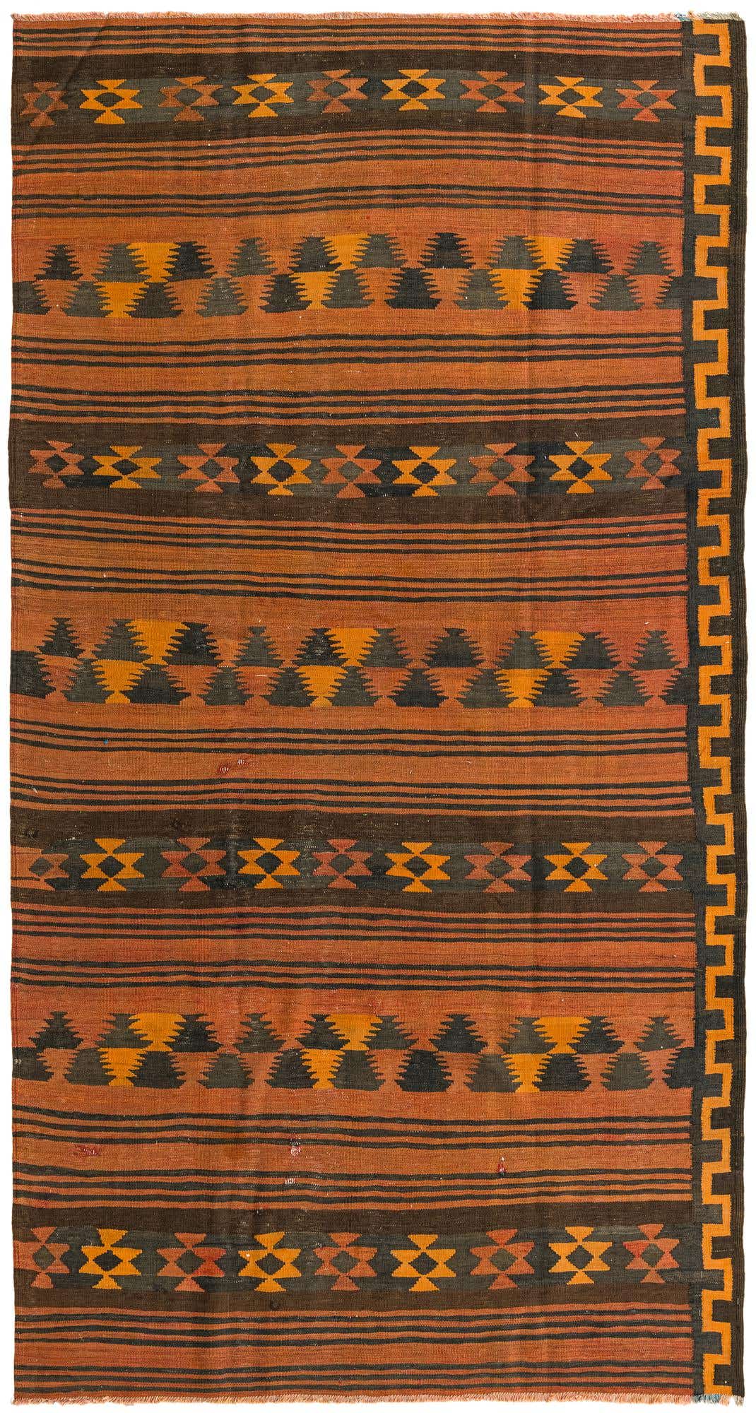 4' 5 x 8' 5 Hand Woven Kilim Fars Wool Rug