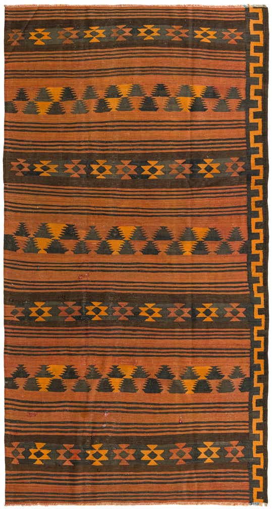 4' 5 x 8' 5 Hand Woven Kilim Fars Wool Rug