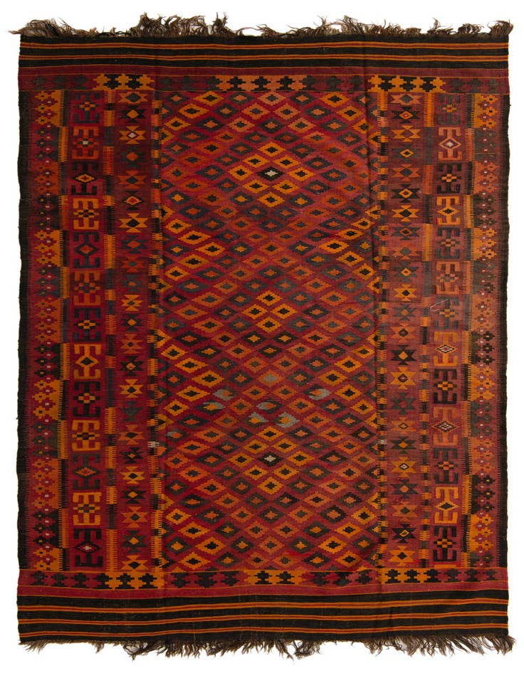Detail image of 6' 5 x 12' 1 Hand Woven Kilim Fars Wool Rug