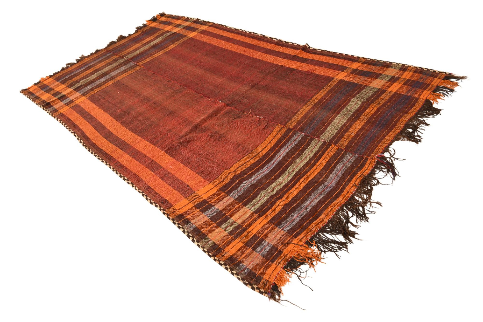 5' 1 x 8' 8 Hand Woven Kilim Fars Wool Rug