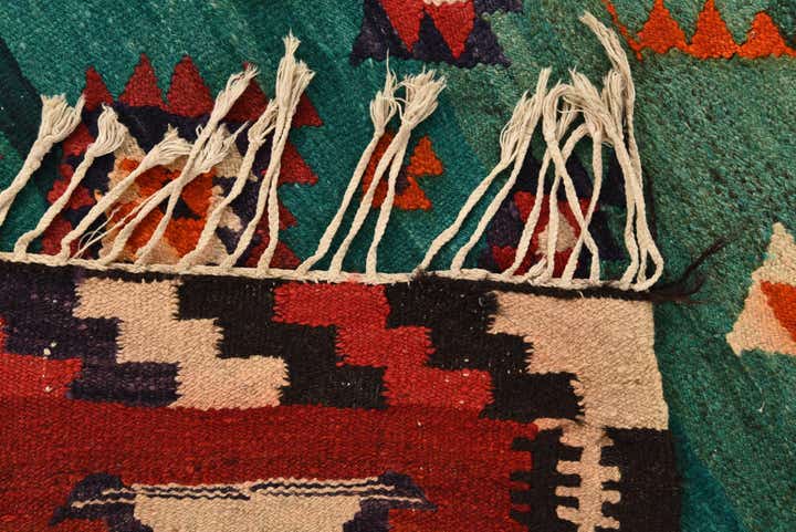 4' 9 x 8' 10 Hand Woven Kilim Fars Wool Rug