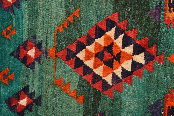 4' 9 x 8' 10 Hand Woven Kilim Fars Wool Rug