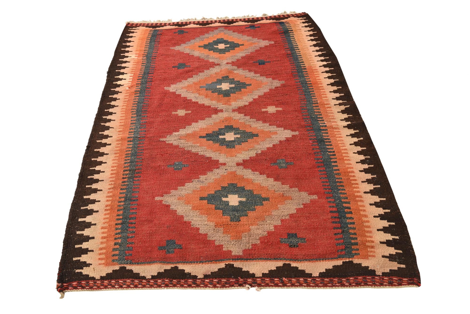 130cm x 200cm Tejido a mano Kilim Fars Alfombra Lana