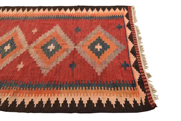 4' 4 x 6' 6 Hand Woven Kilim Fars Wool Rug