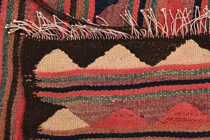4' 3 x 7' 3 Hand Woven Kilim Fars Wool Rug