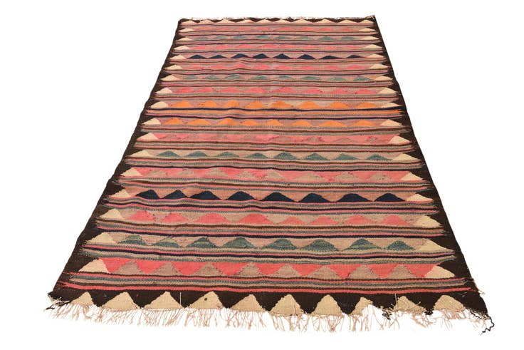 Detail image of 4' 3 x 7' 3 Hand Woven Kilim Fars Wool Rug