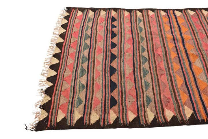 4' 3 x 7' 3 Hand Woven Kilim Fars Wool Rug