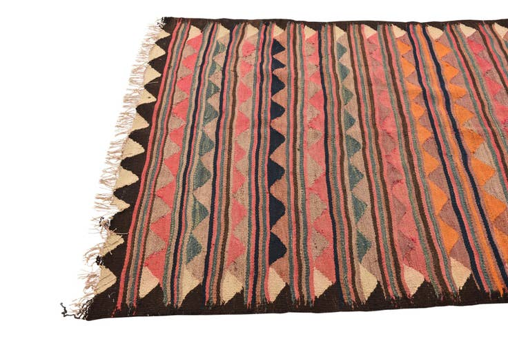 Detail image of 4' 3 x 7' 3 Hand Woven Kilim Fars Wool Rug