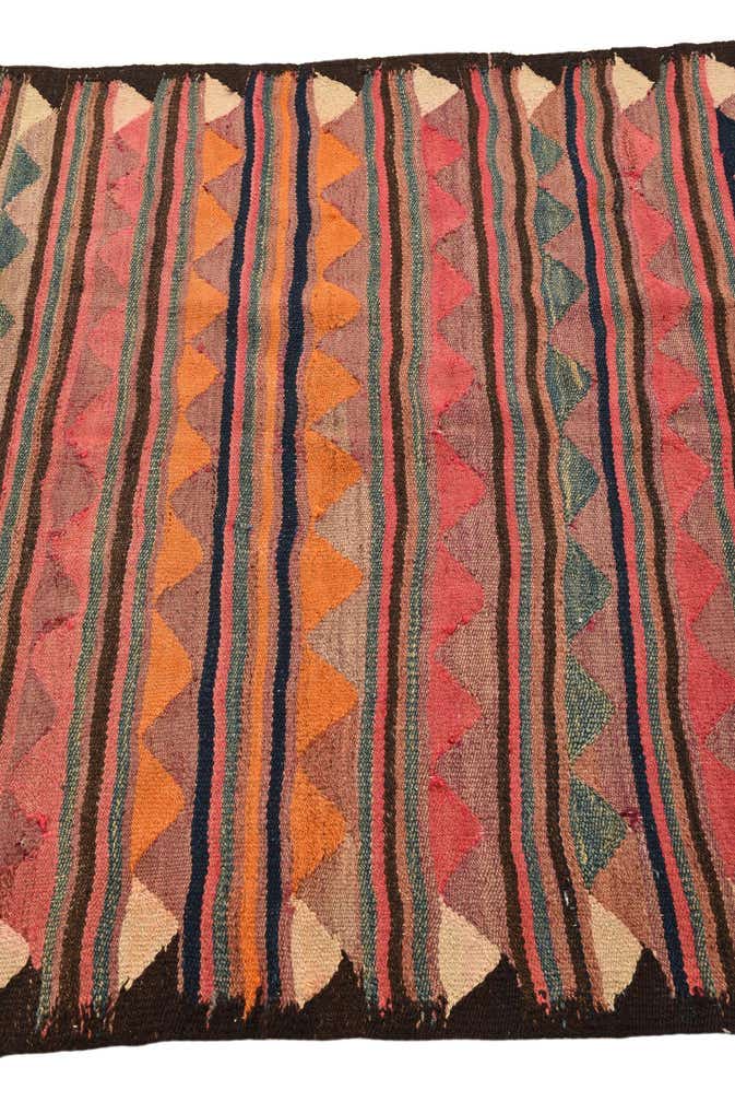 4' 3 x 7' 3 Hand Woven Kilim Fars Wool Rug