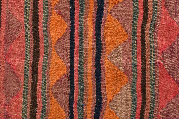 4' 3 x 7' 3 Hand Woven Kilim Fars Wool Rug