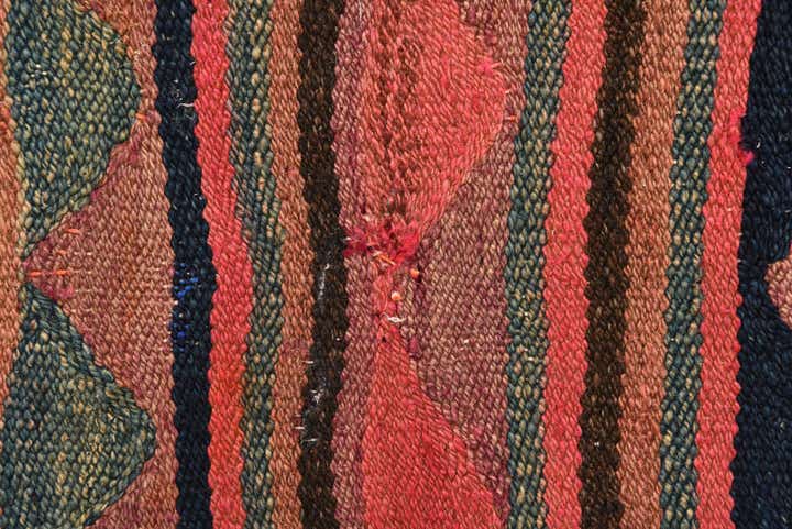 4' 3 x 7' 3 Hand Woven Kilim Fars Wool Rug