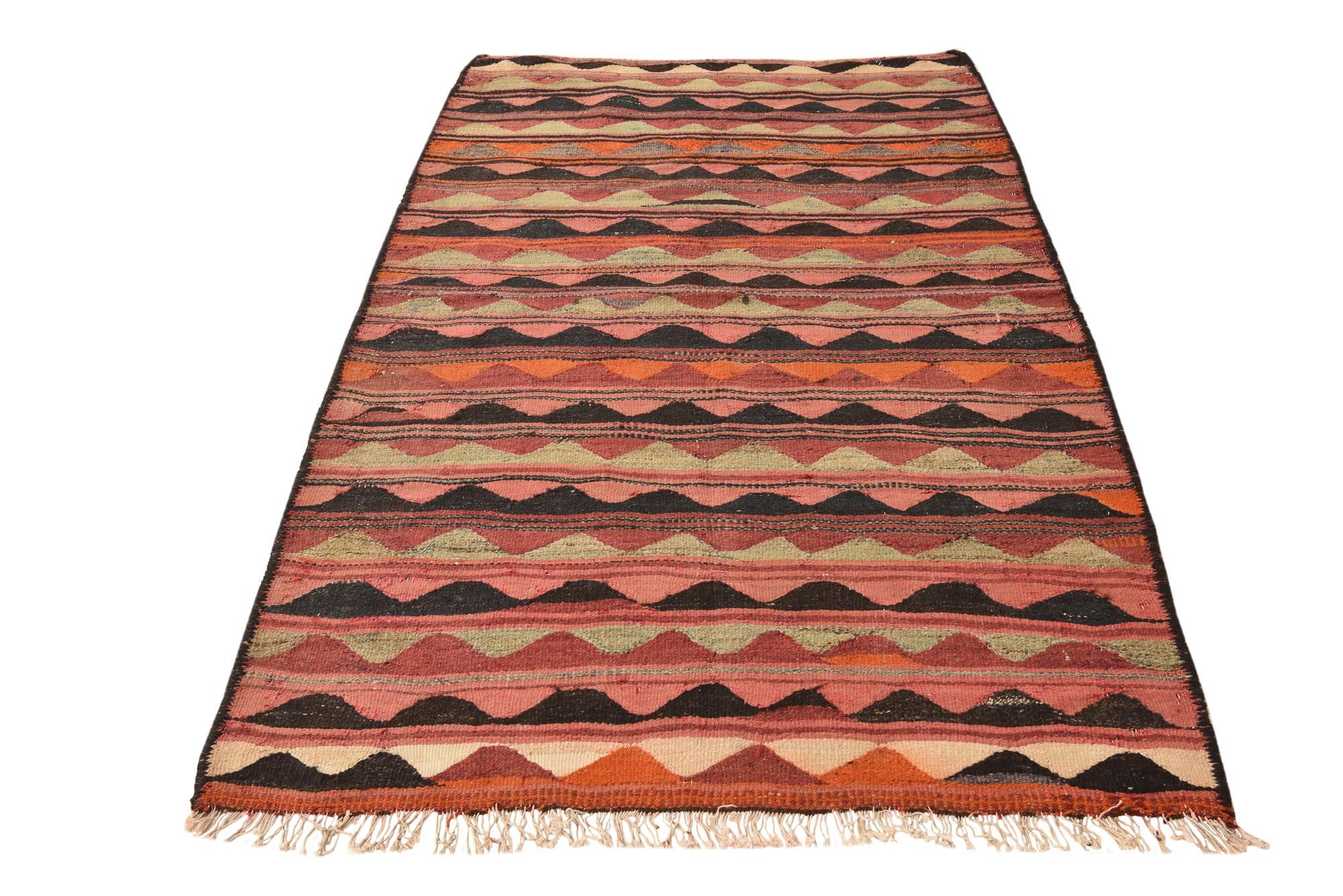 125cm x 215cm Tejido a mano Kilim Fars Alfombra Lana