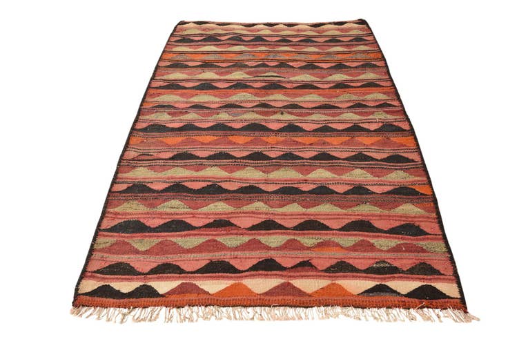 Detail image of 4' 1 x 7' Hand Woven Kilim Fars Wool Rug