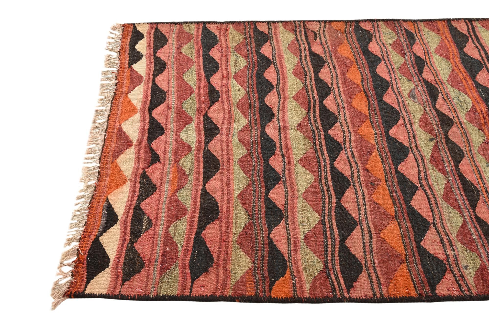 125cm x 215cm Tejido a mano Kilim Fars Alfombra Lana