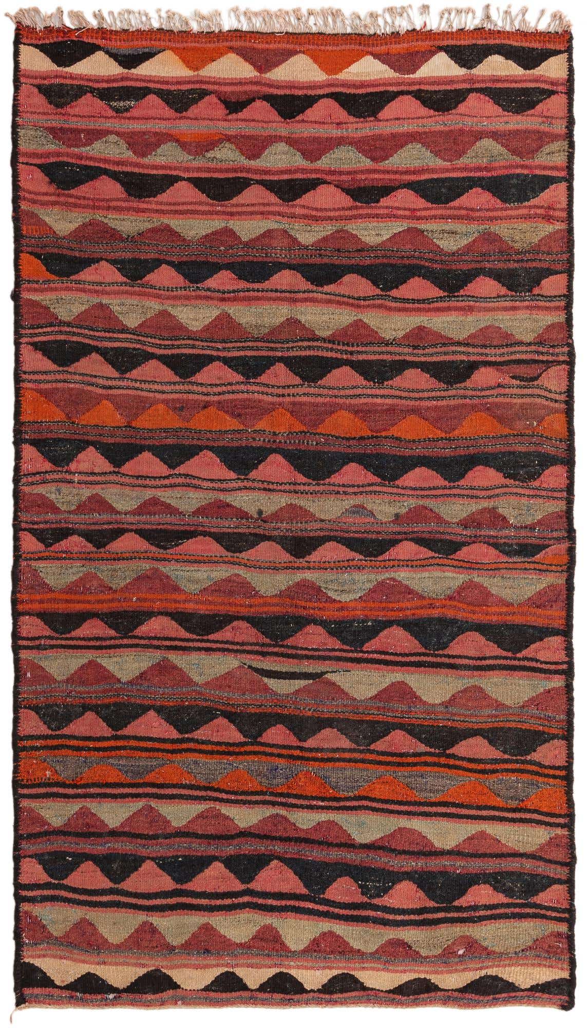 4' 1 x 7' Hand Woven Kilim Fars Wool Rug